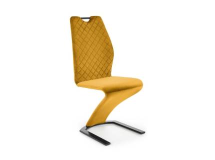 Scaun tapitat K442 catifea curry 46x61xH102cm, picioare negre