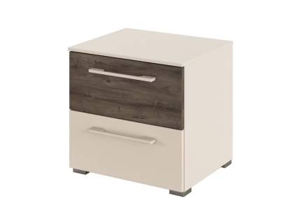Noptiera cu 2 sertare LUANA 50x49x42cm champagne/ Atlantic Dark, manere champagne