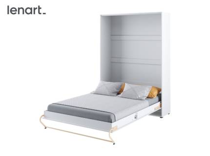 LENART PRO CONCEPT CP-01 pat (140x200cm) rabatabil pe perete 155x46-237x217cm alb alpin/ alb lucios