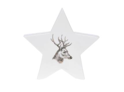 Stea din ceramica cu ren printat 20.7x4x19.6cm