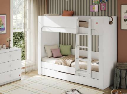 Pat supraetajat (90x200cm) VARIA WHITE