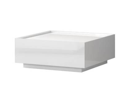 Masuta PIANO WHITE cu sertar pentru depozitare,din PAL Egger alb lucios, 90x90xH36cm