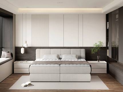 Pat Boxspring cu spatiu pentru depozitare GRANDE 180/ 200/ 220/ 240cm personalizabil 