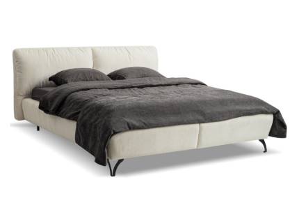 Pat tapitat cu somiera si spatiu pentru depozitare LEVANTE 140/ 160/ 180cm personalizabil, picioare negre