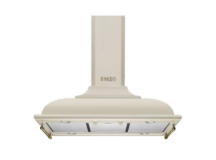 Hota insula Smeg Cortina KCI19POE, 90 cm, crem cu estetica alama
