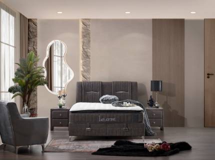 Pat tapitat cu saltea si spatiu pentru depozitare ICON (160x200cm) 