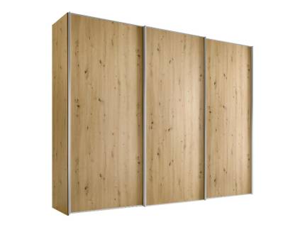 Dulap cu 3 usi glisante 298x222x68cm stejar Artisan, maner aluminiu, model 01 SINFONIE PLUS 