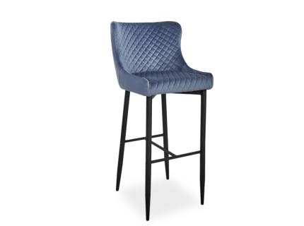 Scaun tapitat pentru bar OLIN B VELVET H-1 catifea grey 46x42xH109cm