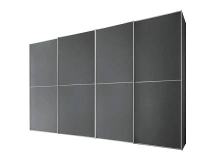 Dulap cu 4 usi glisante 373x222x68cm antracit mat, maner aluminiu model 41 SINFONIE PLUS