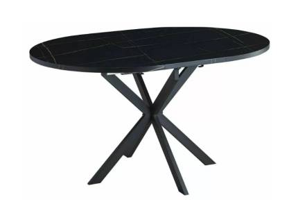 Masa extensibila GASTON BLACK 100 din MDF cu efect de marmura neagra, metal negru 100-135xH76cm