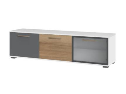 Comoda TV cu 2 usi decor si 1 usa sticla E3 ALL ROOM CONCEPT 167x45x40cm configurabil