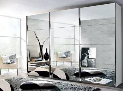 Dulap alb alpin/3 usi oglinda 271x229x62cm KULMBACH