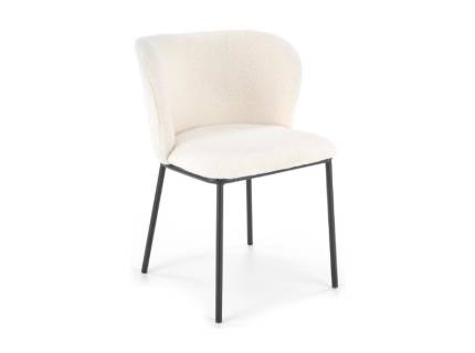 Scaun tapitat K518 material plusat beige 45x47xH75cm, picioare negre