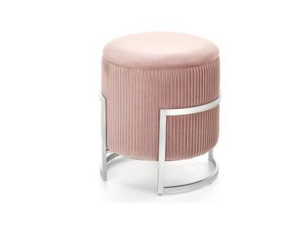 Taburet CRICKET cu spatiu pentru depozitare, catifea roz 40xH46cm