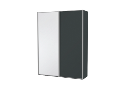 Dulap cu 2 usi glisante 167x200x68cm antracit mat/ alb mat - antracit mat, maner aluminiu model 29 SINFONIE PLUS 