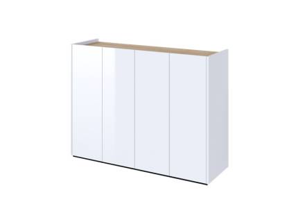 Comoda EASY EA-02 cu 4 usi 126x95x40cm alb lucios/ stejar