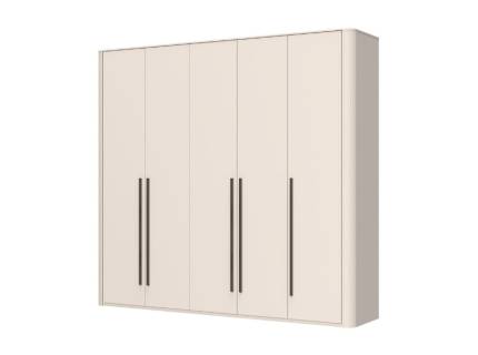 Dulap cu 5 usi cu balamale RONDO 243x225x56cm casmir, manere Midnight Copper