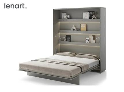 LENART BED CONCEPT BC-13 pat (180x200cm) rabatabil pe perete 191x46-228x218cm grey