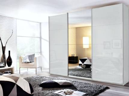 Dulap alb alpin/alb lucios-oglinda 271x229x62cm KULMBACH