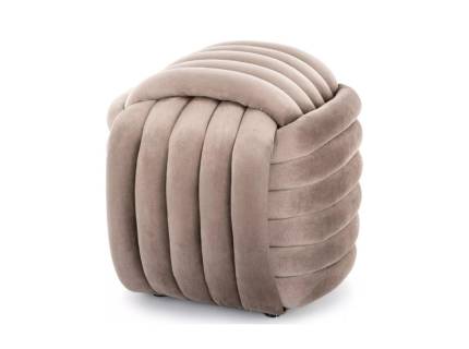 Taburet BRUNI VELVET cu design cozy, catifea bej 45x45xH42cm