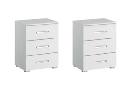 Set 2 noptiere cu 3 sertare ADITIO 47x62x42cm alb alpin