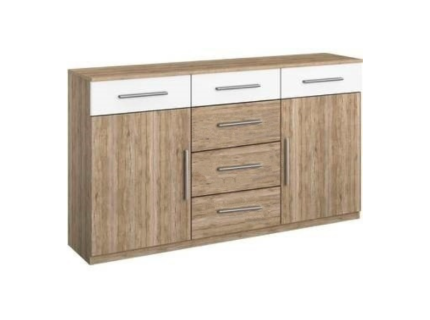 Comoda cu 2 usi si 6 sertare GANDRA 140x81x42cm sanremo/ alb alpin 