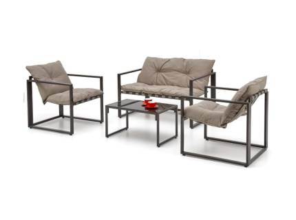 Set banca + 2 fotolii + masuta pentru gradina SHARK