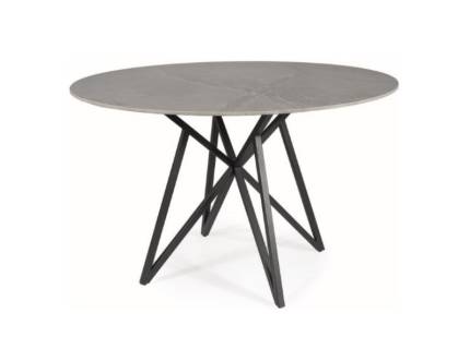 Masa MURANO GREY din ceramica cu efect de marmura gri, metal negru 120xH76cm