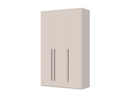 Dulap cu 3 usi cu balamale OPERA 137x224x56cm casmir, maner maro