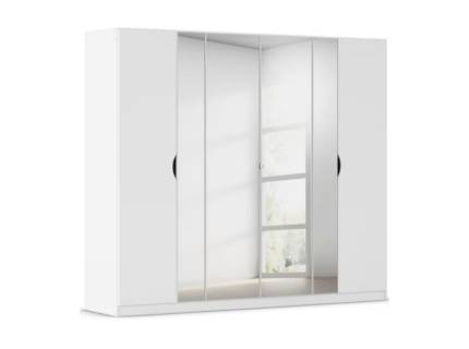 Dulap cu 6 usi cu balamale VALEO 226x197x54cm alb alpin/ oglinda