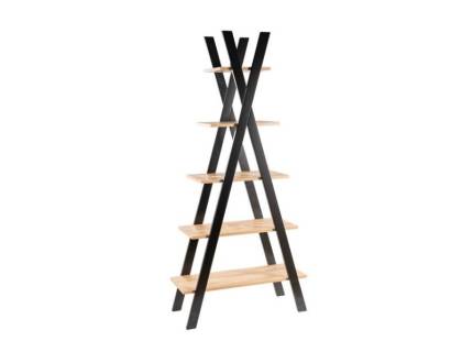 Biblioteca cu 5 rafturi TIPI 85x180x34cm stejar wotan/ negru