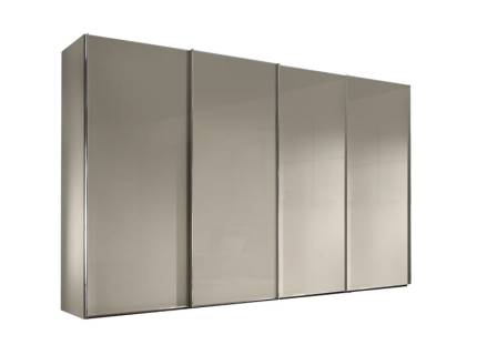 Dulap cu 4 usi glisante 400x222x68cm sand/ sticla sand, maner crom model 23 SINFONIE PLUS 