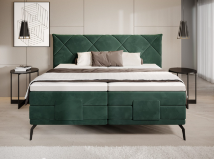 Pat Boxspring cu reglaj electric PAVO 160 / 180cm catifea