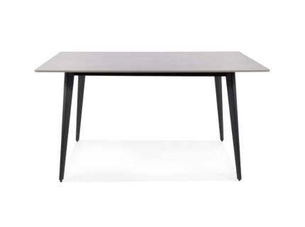 Masa IVY din ceramica cu efect de marmura gri, metal negru 140x80xH75cm