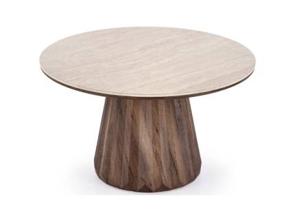 Masuta DIAVOLA din MDF sinterizat, furniruit trafertin/ nuc 80xH47cm