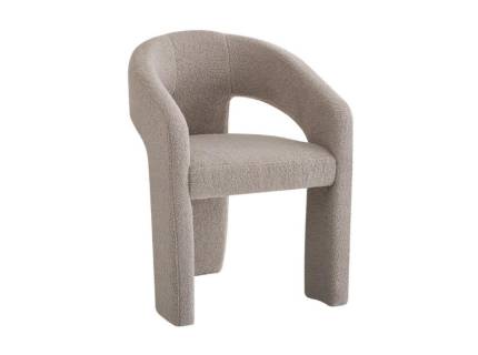 Scaun tapitat K612 material plusat bucle beige 56x54xH76cm, picioare tapitate beige