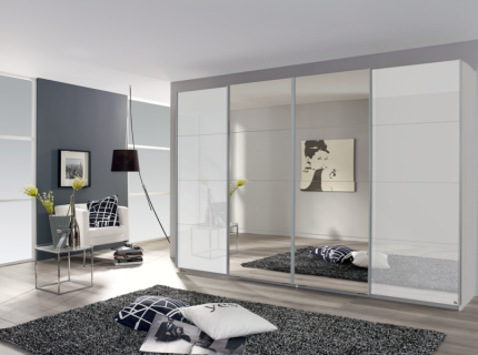 Dulap sticla alba/oglinda 316x211x62cm SYNCRONO