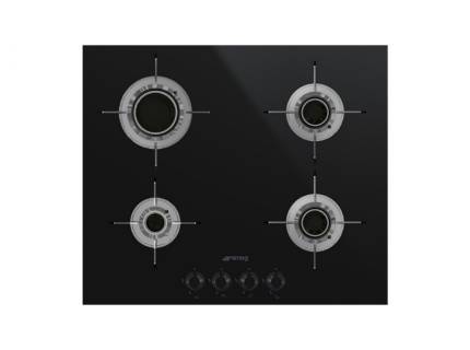 Plita incorporabila gaz Smeg Eclipse Black Glass PVL664CN, 60 cm