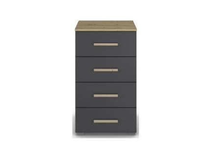 Comoda cu 4 sertare MOSBACH 40x81x42cm stejar Artisan/ gri metalic