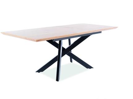 Masa extensibila CAPITOL din MDF si furnir stejar, metal negru 160-200x90xH76cm