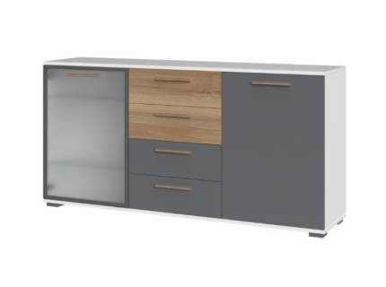 Comoda cu 2 usi, 1 usa din sticla si 4 sertare D8 ALL ROOM CONCEPT 167x83x40cm configurabila