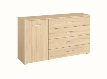 Comoda cu 1 usa si 4 sertare ADITIO 120x81x42cm stejar sonoma 