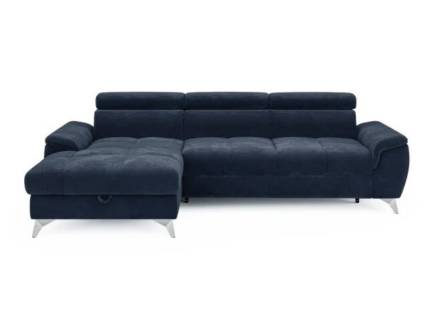 Coltar extensibil LUGANO S cu lada pentru depozitare, tetiere reglabile, personalizabil 268x174cm