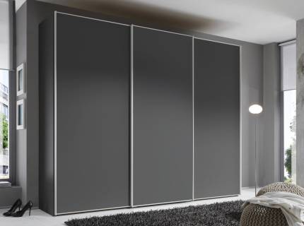 Dulap cu 3 usi glisante 249x240x68cm antracit mat, maner aluminiu model  SINFONIE PLUS