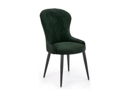 Scaun tapitat K366 elegant, catifea green 52x58xH92cm, picioare negre
