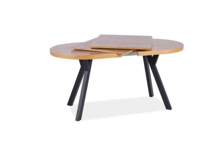 Masa extensibila DOMINGO II din furnir natural stejar, metal negru 140-272x80xH76cm