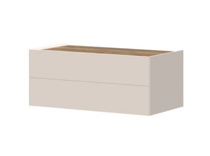 Comoda TV suspendata cu 2 sertare SKY 45 90x37x47cm casmir/ stejar tabac