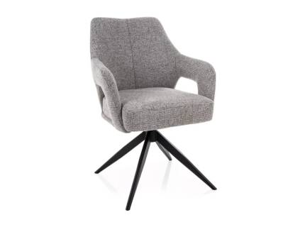 Scaun tapitat OLSEN NOELLE rotativ, functie de inclinare a spatarului, material textil grey 59x65xH86cm picioare negre
