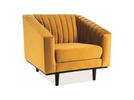 Fotoliu ASPREY 1 VELVET catifea mustar, design minimalist 83x85xH78cm