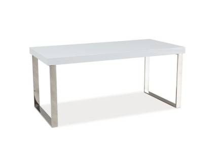 Masuta ROSA WHITE din MDF alb lucios, metal crom 100x50xH46cm